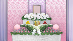 家族葬プランの祭壇